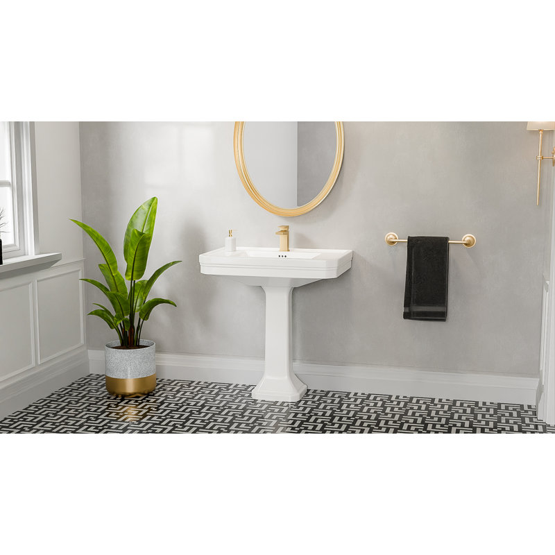 Évier sur pied l 32 po x H 35 po Aqua, perçage de robinet à un trou Aqua, Robinets à monotrou