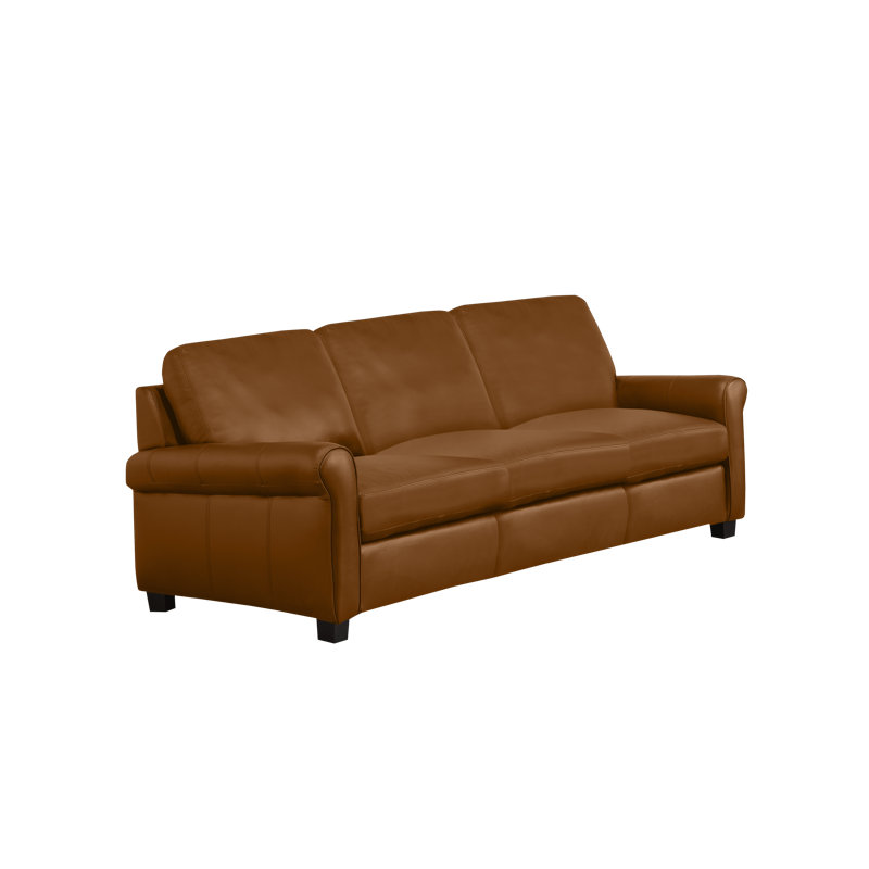 Ambrie Sofa, Saddle Genuine Leather, 36" H x 80" W x 37" D