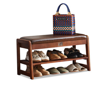 Brown Upholstered Bench