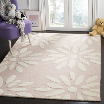 Floral Wool Hand Tufted Area Rug