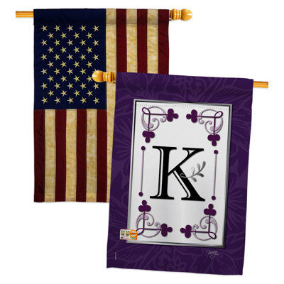Ensemble de drapeaux de maison Classic N Initiale Simply Beauty Country Living Bannière de jardin 28 X 40 pouces