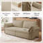 Canapé-lit gigogne 2 en 1 en velours côtelé de 216 cm (85,1 po) avec pouf de rangement amovible, port USB et dossier réglable.-811692904