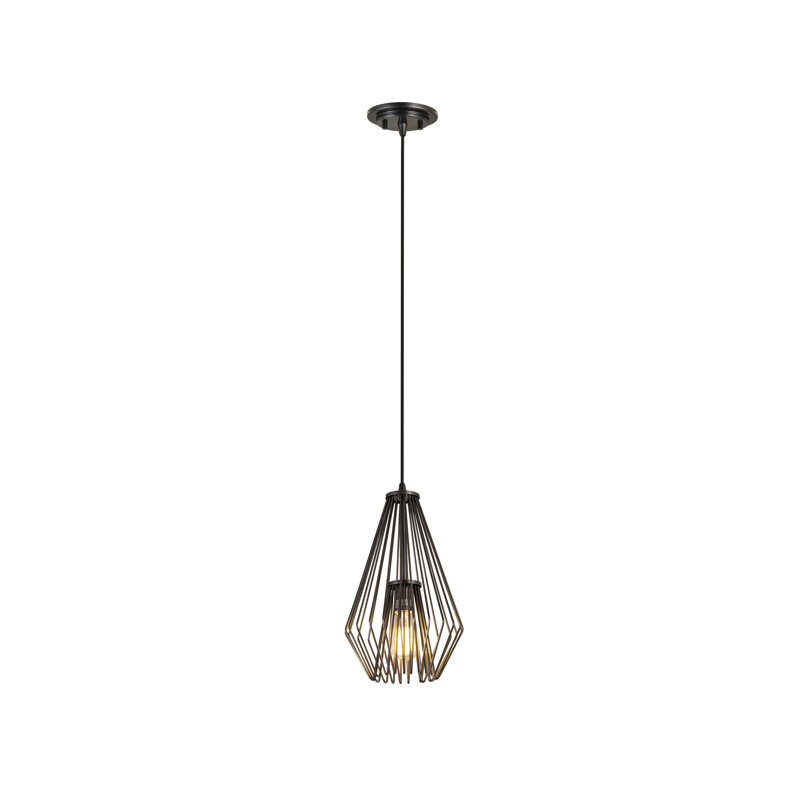 Adaela - 1 lumière géométrique simple, Bronze plaqué, H 18,75 po x l 9,25 po x P 9,25 po