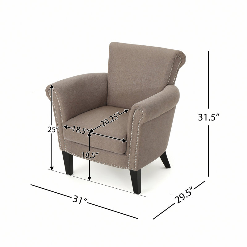 Chaise d'appoint simple, chaise rembourrée d'intérieur, Café clair