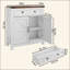 Armoire de rangement Farmhouse avec tiroir et tablette réglable, armoire de cuisine blanche avec comptoir en noyer, armoire à café moderne pour la cuisine, la salle à manger, la salle de bain, le vestibule