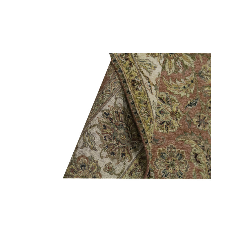 Wool Oriental Area Rug in Olive/Rust/Ivory