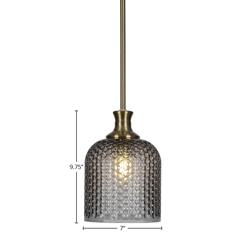 Luminaire suspendu à tige Zola, Laiton New Age