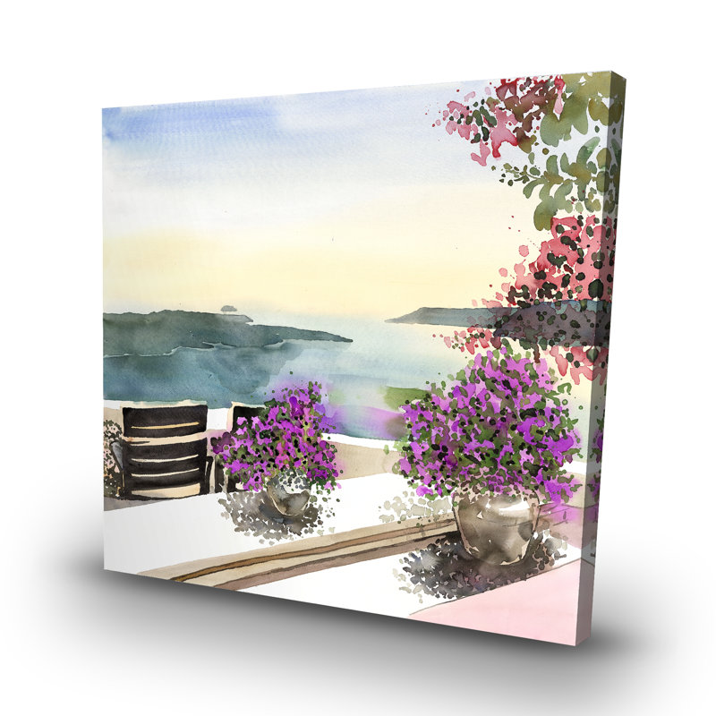 Mediterranean sea view - 32"x32" art on canvas