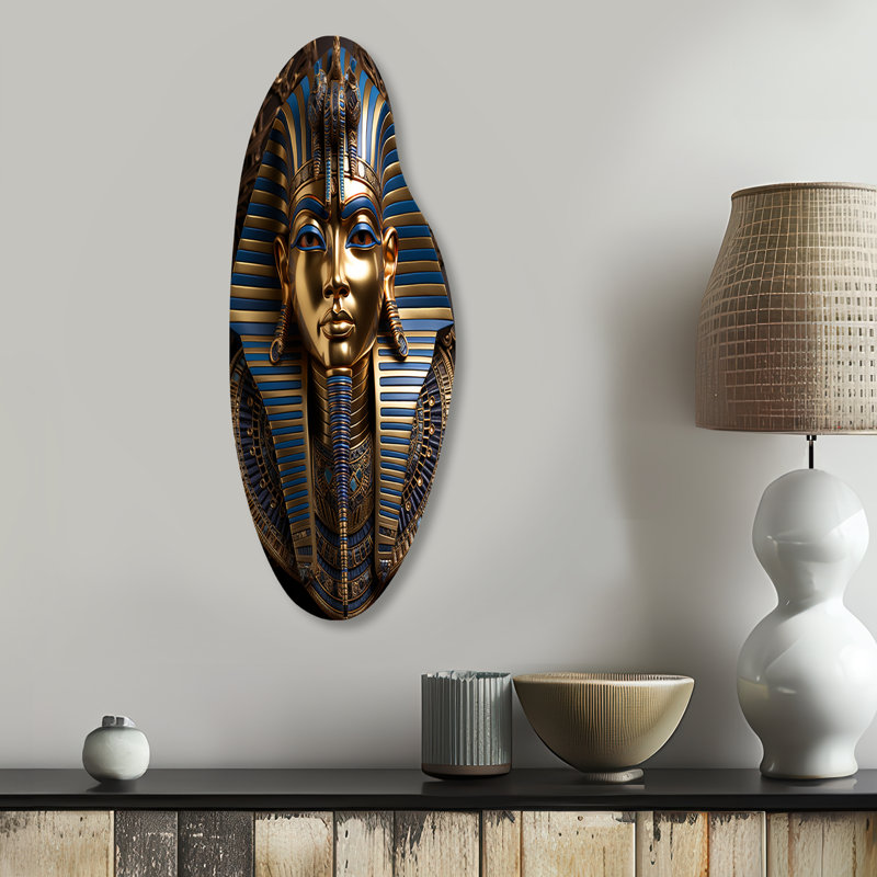 Décoration murale égyptienne irrégulière en forme de galbe égyptienne Regalia, H 30 po x l 11 po