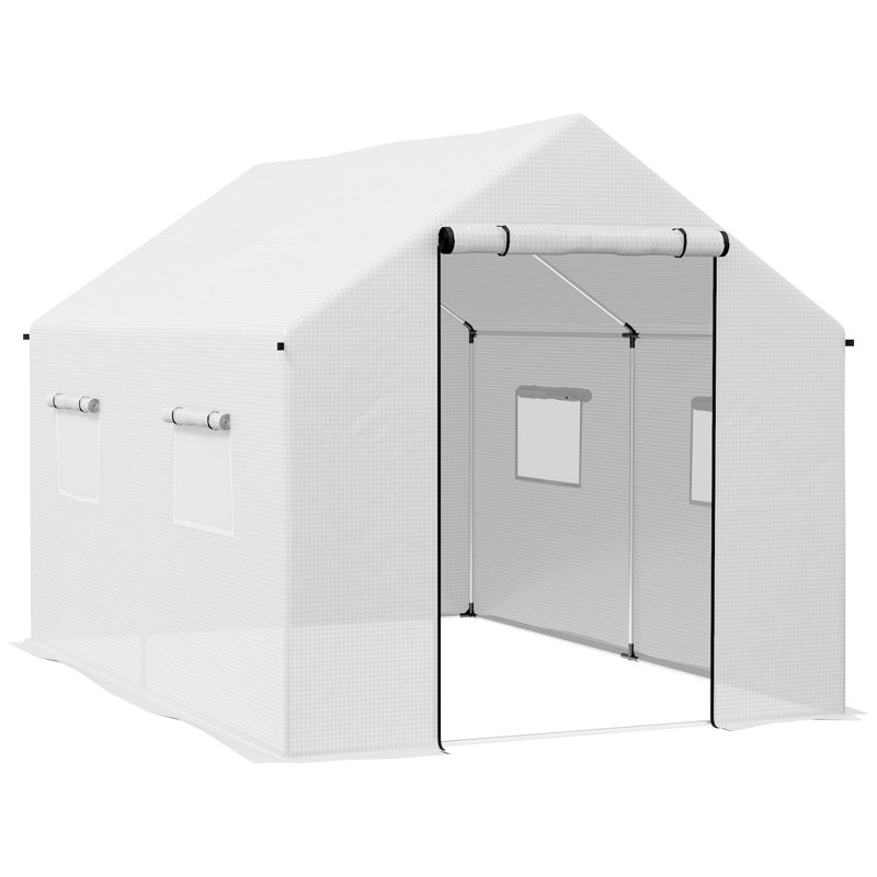 6.5 Ft W x 9.5 Ft D Hobby Greenhouse, White