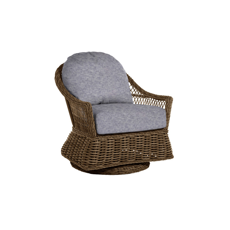 Fauteuil oscillant tissé Soho - Raphia, InsideOut® Rollo ‑ lin Chambray, Raphia, Pas de soudure