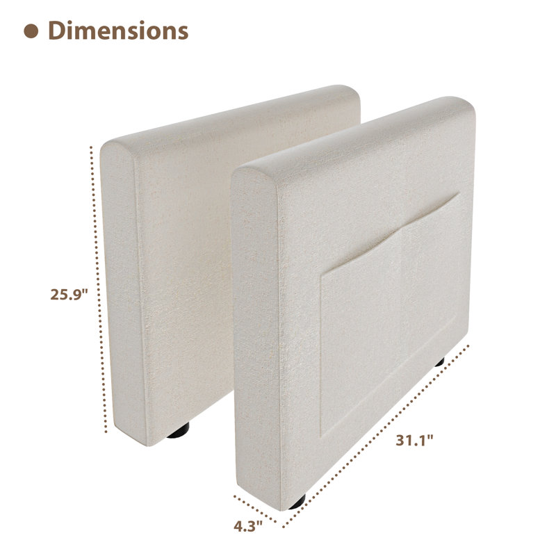 Une paire d'accoudoirs en chenille pour canapé modulaire modulaire, Beige