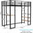 Black Iron Bed With Stairs On Both Sides For Twin Bedroom, Featuring Space - Saving And Stable Installation Railing L Shaped Desk Youth's Robust, Structure-1557292359
