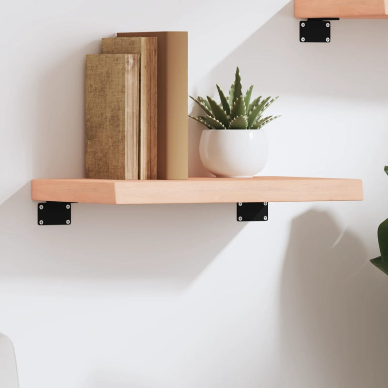 Flagstaff Oak Solid Wood Floating Shelf, 4cm H x 40cm W x 30cm D