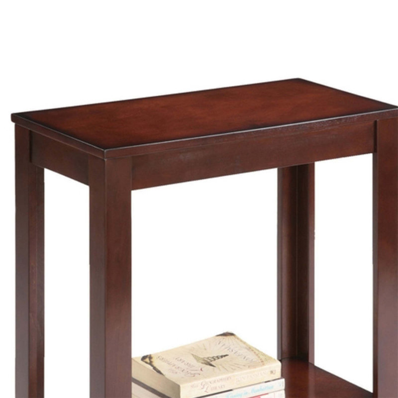 Table d'appoint / table de bout en bois de 24 pouces de hauteur, conception traditionnelle avec fabrication robuste et capacité de poids élevée