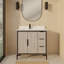 Ensemble de meuble-lavabo simple en bois massif gris l 36 po x P 22 po Thayer-49550496-49550509