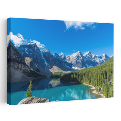 Moraine Lake At Banff National Park In The Canadian Rockies Near Lake Louise Alberta Canada Abstract Contemporary Forest Landscape Art