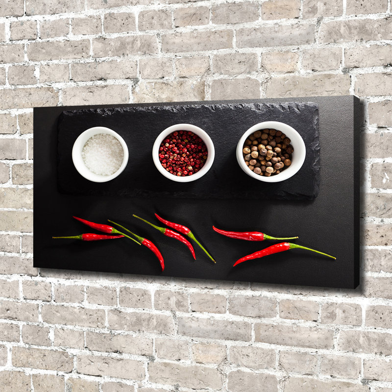 Spices And Chilli - Wrapped Canvas Print, 70cm H x 140cm W, Canvas
