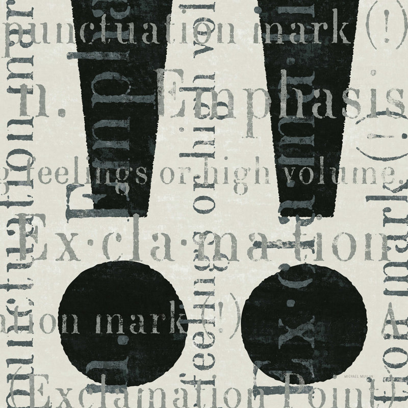 «P ponctuated Text I» par Michael Mullan - reproduction d'art sur toile tendue, H 12 po x l 12 po