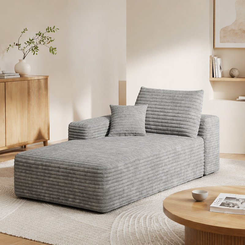 Y165-L-SLEEPER-GREY canapé-lit gauche gris, L 68,9 po, Gris