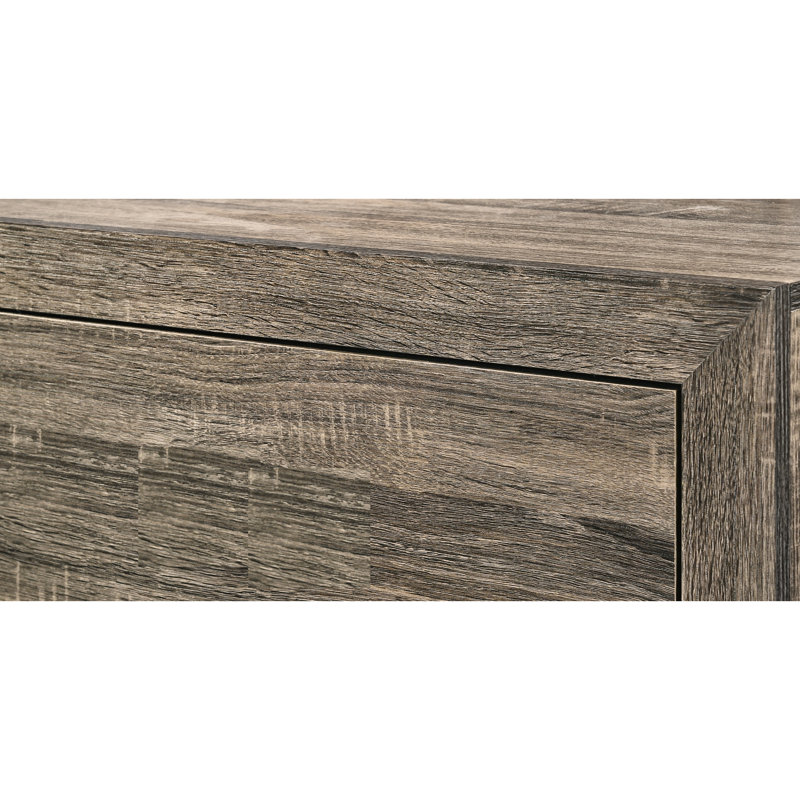Lit attrayant de grande taille avec chambre à coucher au fini gris, articles de chambre de style contemporain, pièce en bois robuste