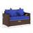 Outdoor PE Rattan Loveseat Sofa with Deep Seating Comfort-2065207249