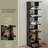 7-Tier 7 Pairs Vertical Shoe Rack, Narrow Shoe Storage Organizer with Hooks-554111484-559511118
