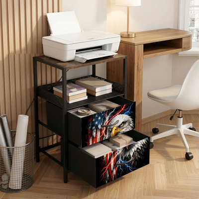 Table de chevet 2 tiroirs avec station de charge, table de chevet avec ports USB et prises USB