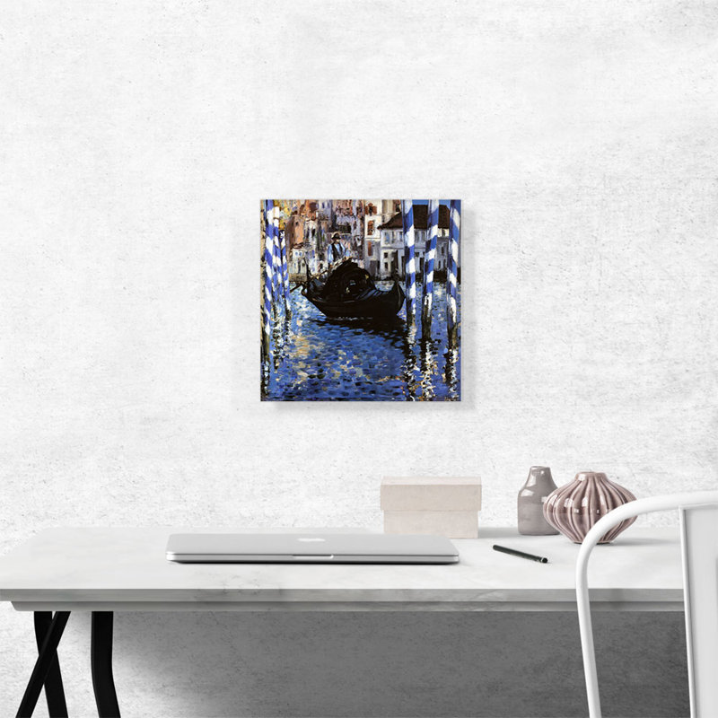 «The Grand Canal of Venice 1875» par Edward Manet, reproduction d'art sur toile tendue, H 12 po x l 12 po x P 1,5 po