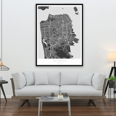 San Francisco Graphic Map Print On Canvas