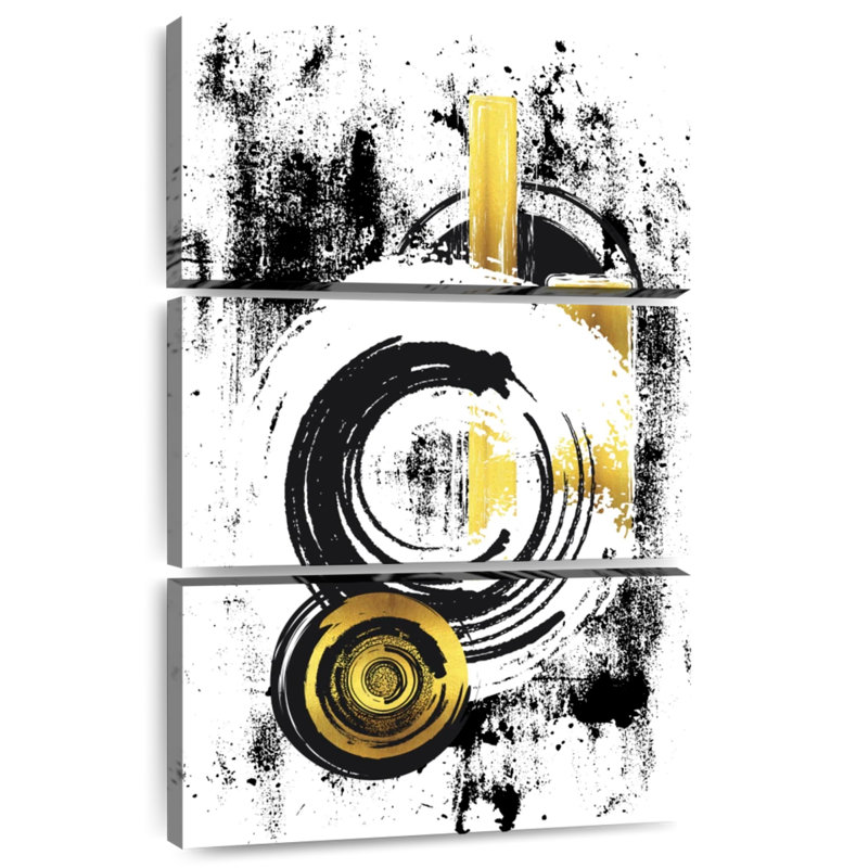 Avery, peinture abstraite dorée IV, H 32 po x l 20 po