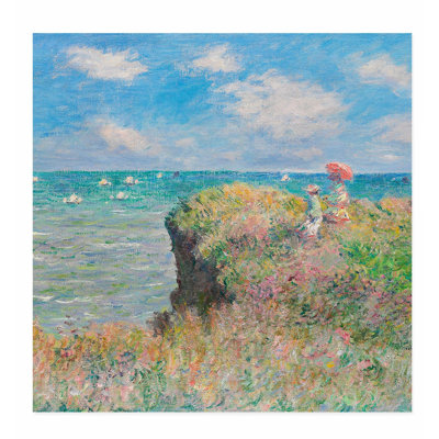«Landscape and Nature Claude Monet - Cliff Walk at Pourville», reproduction d'art classique sans cadre