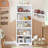 5-Tier Farmhouse Bookcase with Adjustable Shelves, Floor Standing Open Display Storage Rack, Anti-Slip Design-522821312-522821375