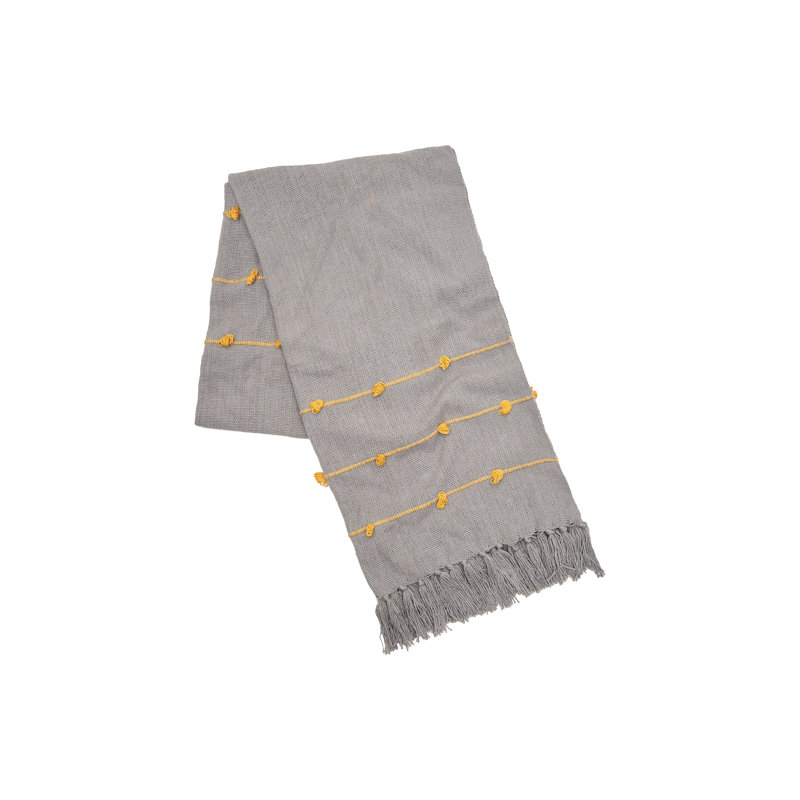 Tabb Plain Weave / Muslin Throw Blanket, Gray