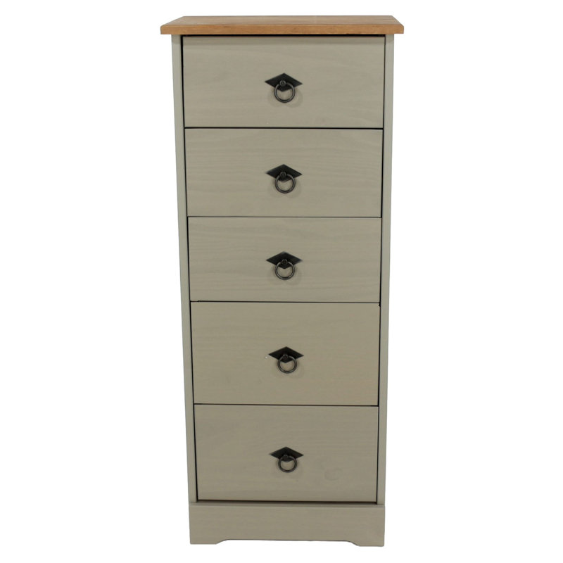 5 Drawer Narrow Chest of Drawers - Rectangular Corona Classic Design