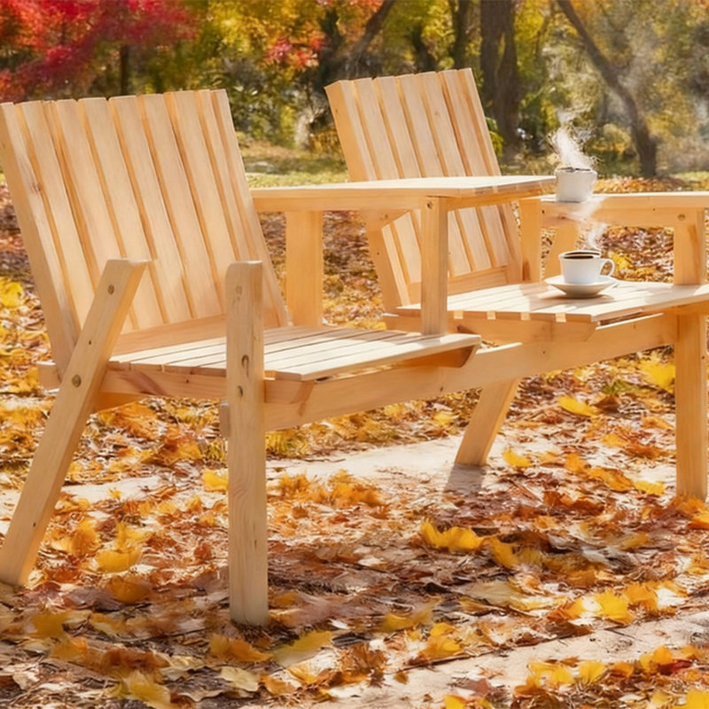 2 Person Patio Bench With Built In Small Table