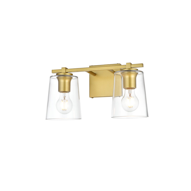 Applique murale de salle de bain Homister à intensité variable, Laiton, Une lumière, H 8 po x l 5 po x P 5 po