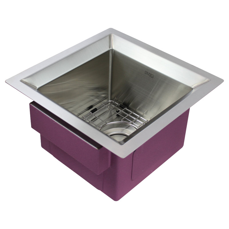 Studio 15'' L Single Bowl Stainless Steel Kitchen Sink