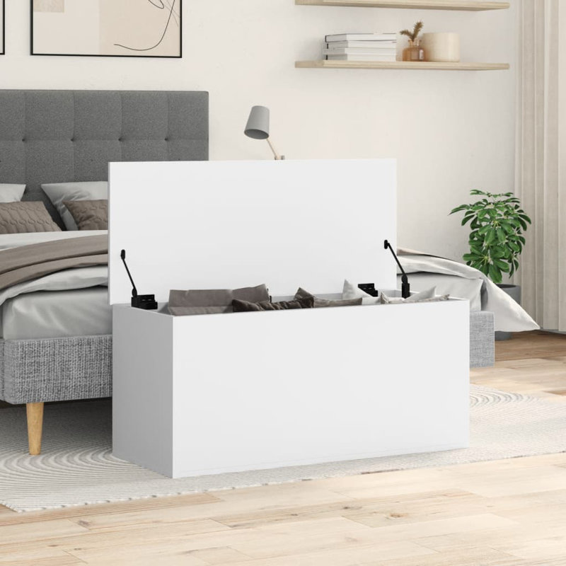 Giule Storage Chest 42x46 cm Engineered Wood, White, 46cm H x 84cm W x 42cm D