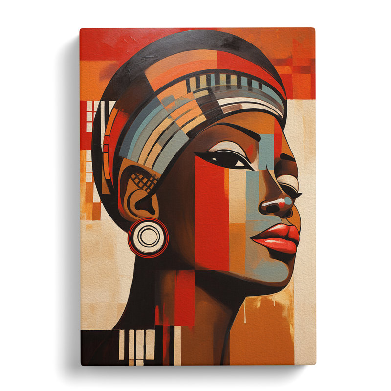 African Woman Dadaism No.3 - Wrapped Canvas, 50cm H x 35cm W x 3cm D