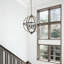  Luminaire suspendu en bois vieilli de style campagnard moderne à 6 lumières l 27 po Aziz pour salle à manger et vestibule Aziz