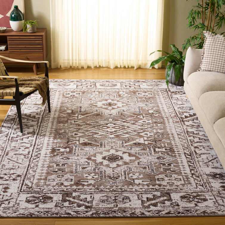 Ferrill Oriental Brown/Ivory Area Rug