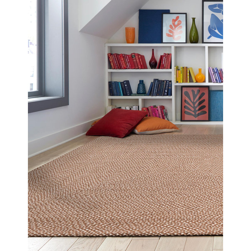 Tapis contemporain brun clair Natura, Carré 7 pi 10 po