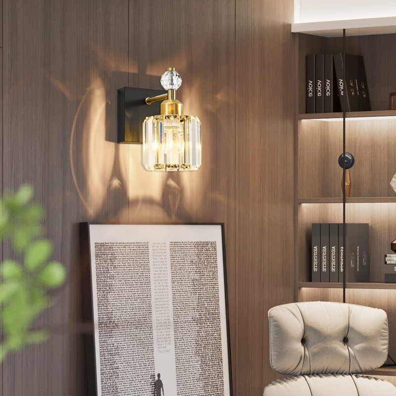 Luminaire de salle de bain moderne en cristal, compatible avec les ampoules E26, conception imperméable, installation facile, homologué UL