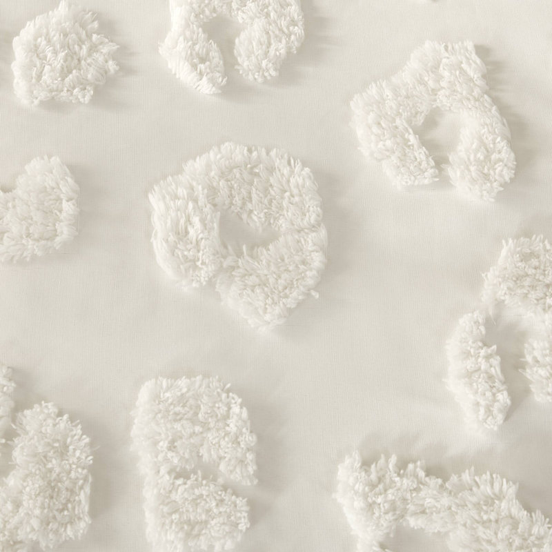 Full Off-White Microfiber Chenille Comforter Set