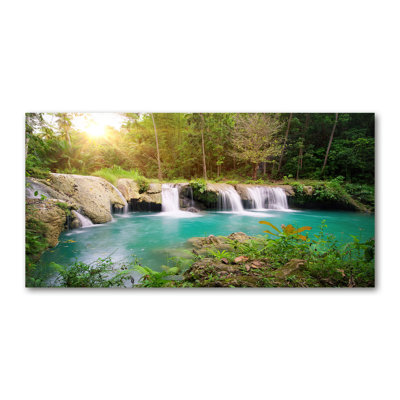 Waterfall in the Forest 1 Piece Wrapped Canvas Wall Art