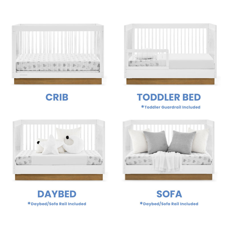 James 4-in-1 Convertible Crib, White