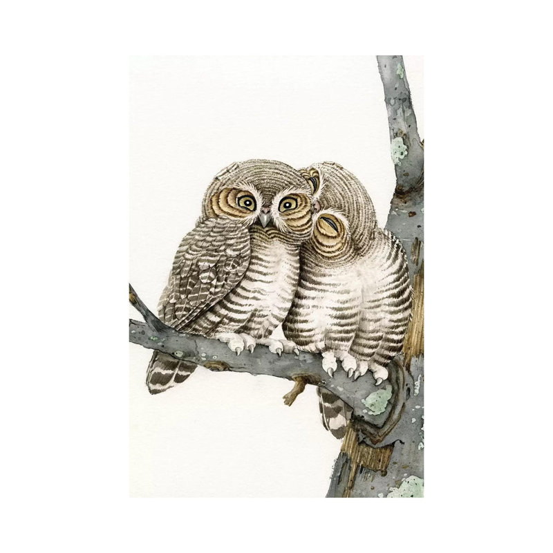 Owl Smooch by Tracy Lizotte - Wrapped Canvas Print, 20.32 cm H x 30.48 cm W