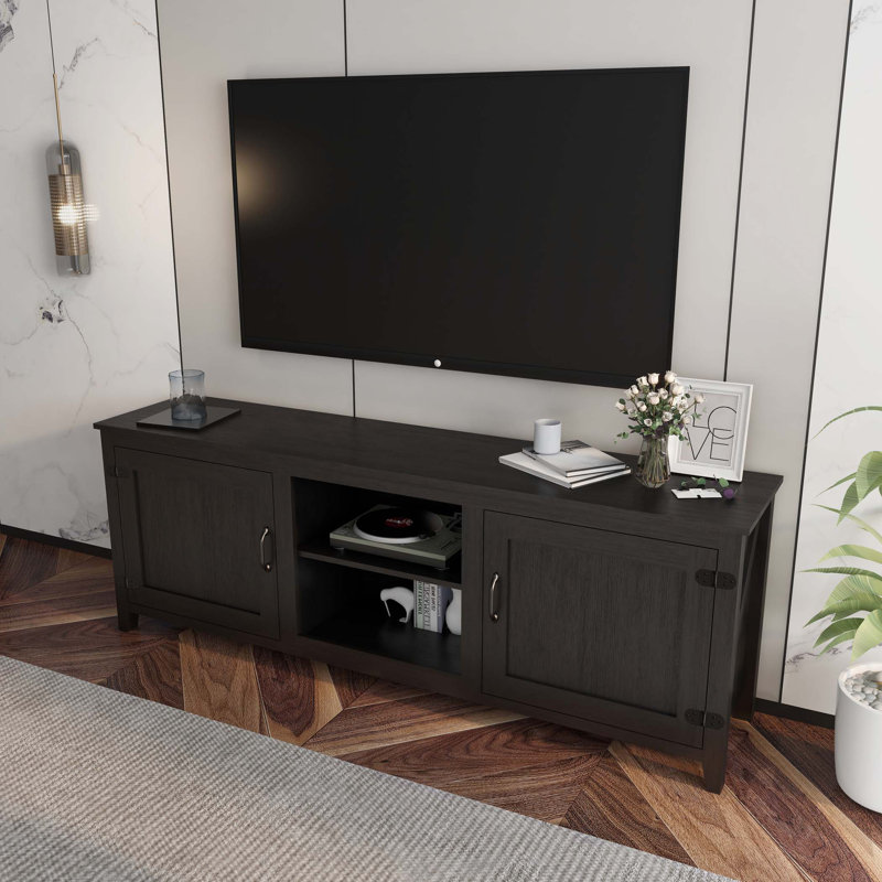 Crédence de rangement une pièce Anamika l 15,35 po, Brun foncé
