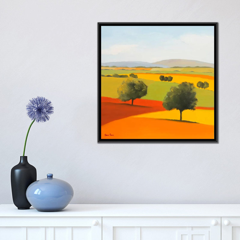 « red tree », impression sur toile, H 18 po x l 18 po x P 1,5 po, Toile avec cadre flottant noir, Pas de tapis